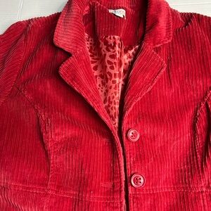 d&co Women's Red Corduroy Jacket